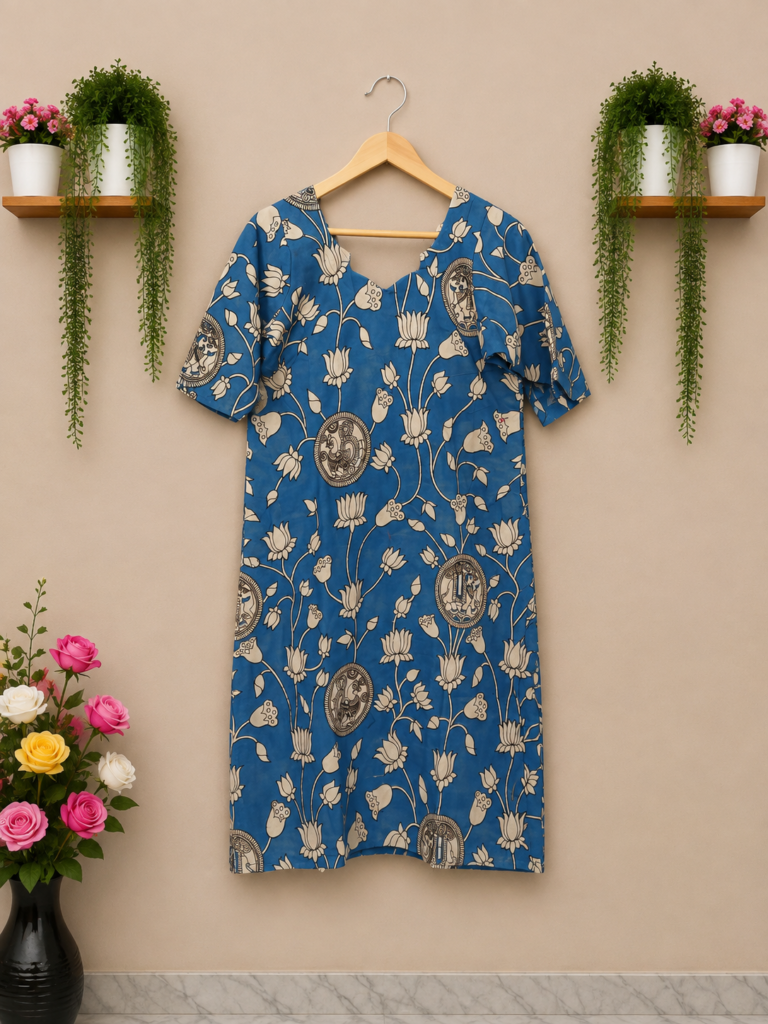 Blue kalamkari Top