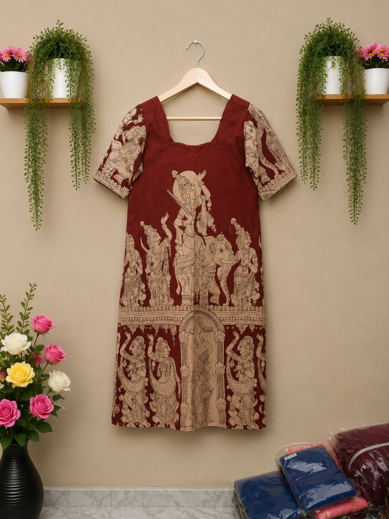 Maroon Kalamkari Top