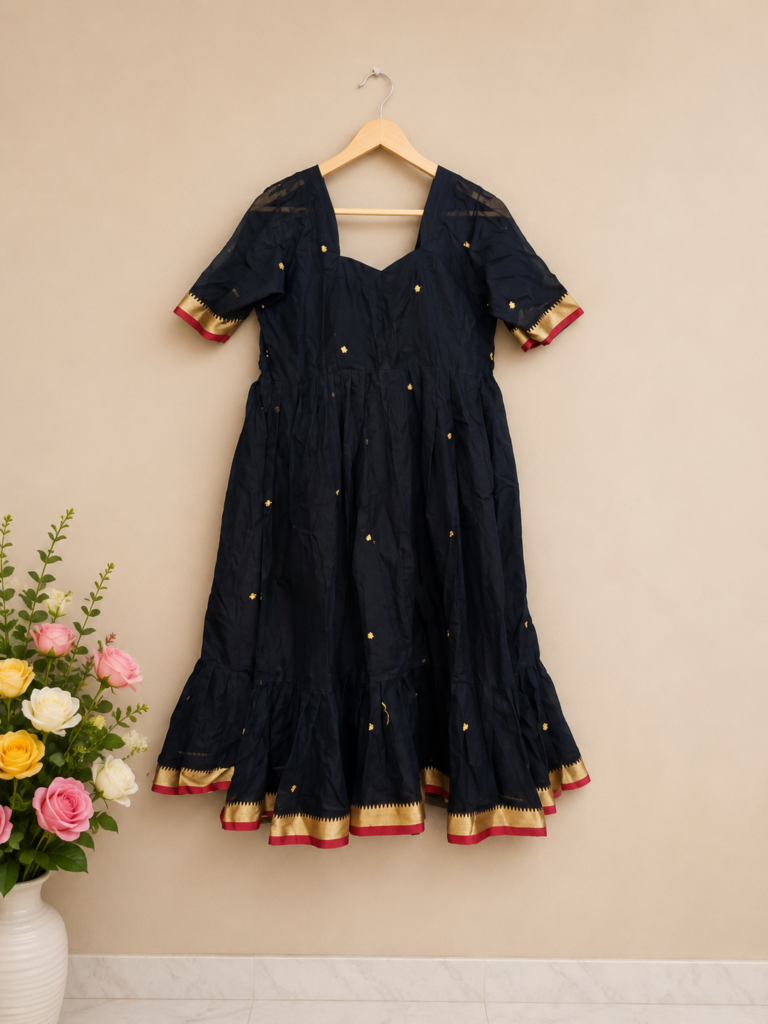 Black Narayana Peta Frock