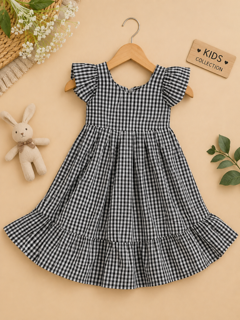 kids checks frock (4-5 years)