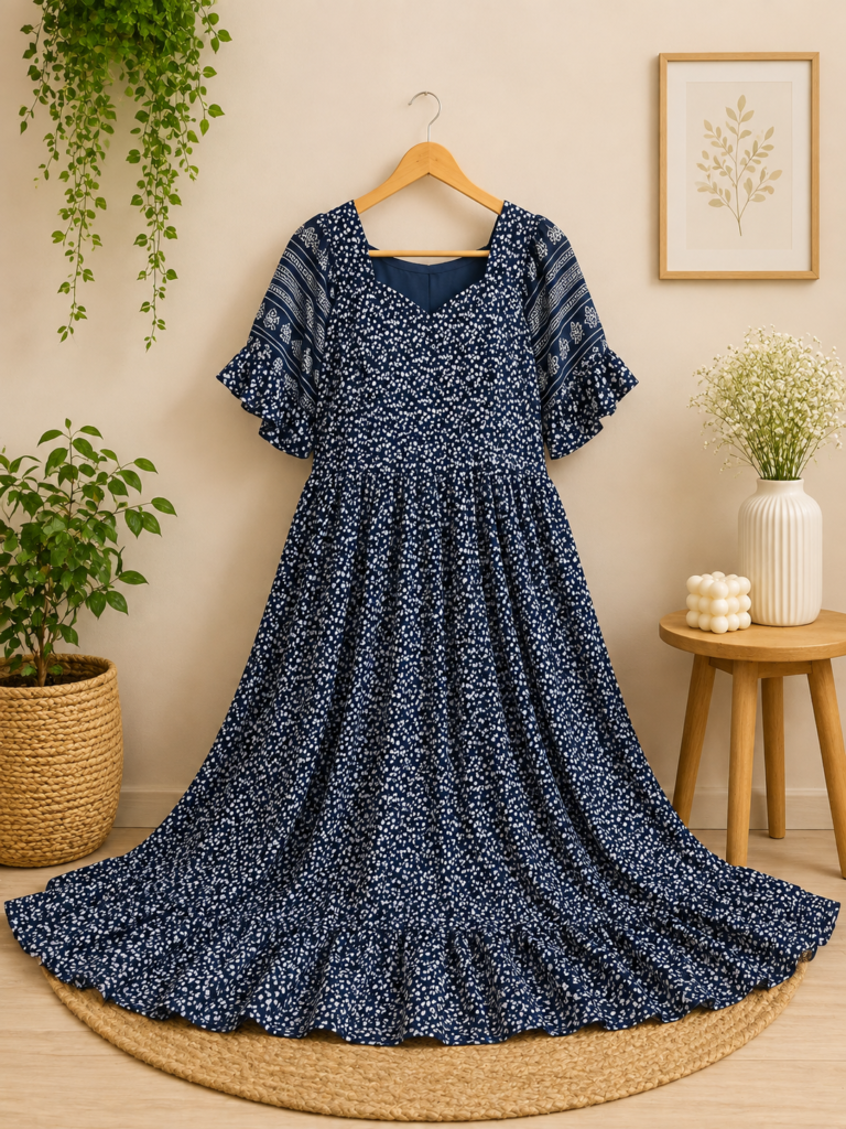 Royal Blue Georgette Frock