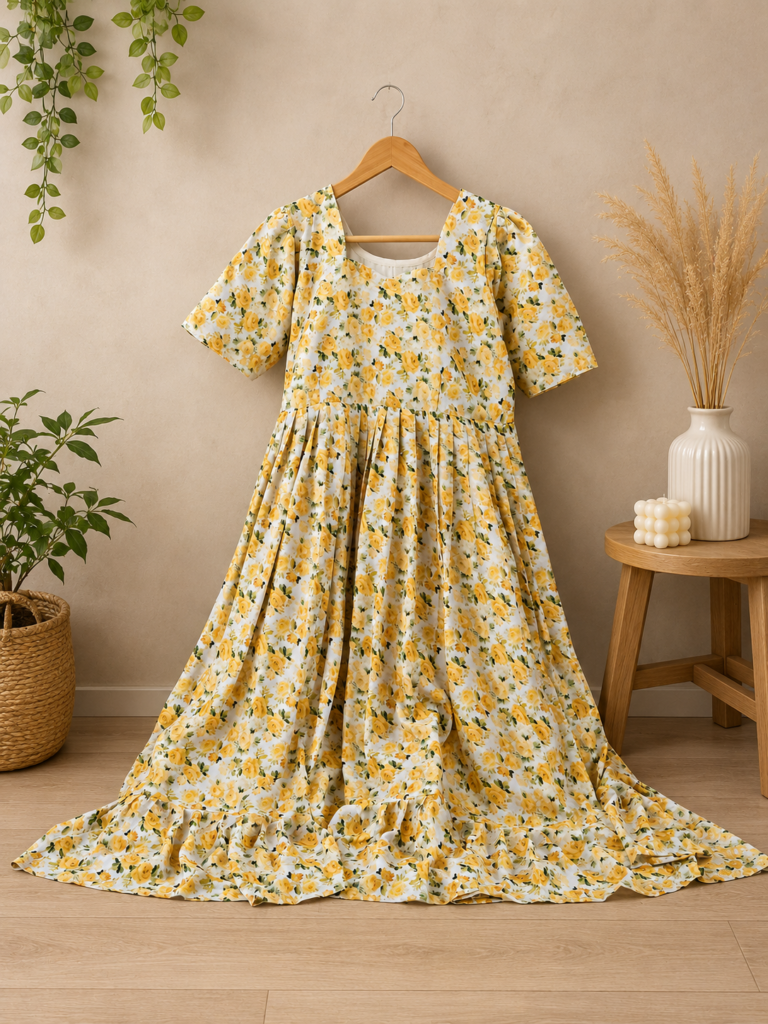 Yellow Premium Georgette Frock