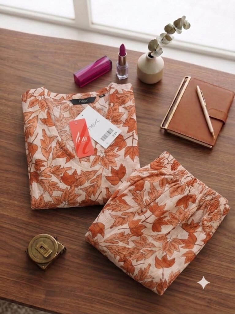 Rayon Imported orange Cord set