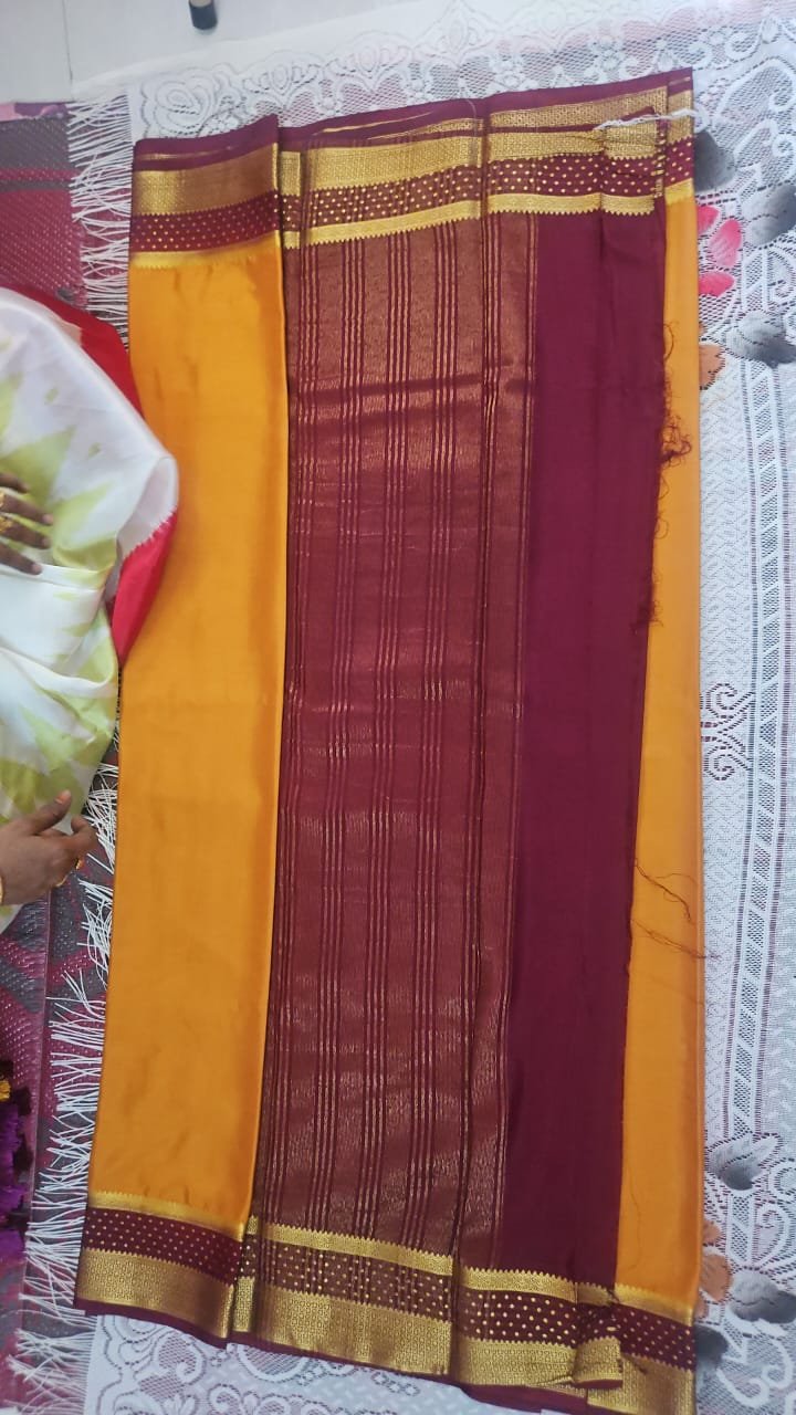 Yellow semi Mysore silk - Image 2